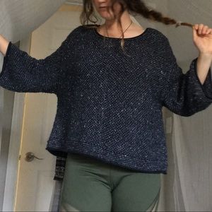 Blue Slouchy Free People Sweater